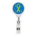 Green Ribbon Jumbo Retractable Badge Reel (Pre-Decorated)